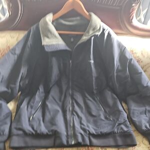 Mens Land's End Fleece-Lined Navy Blue Jacket